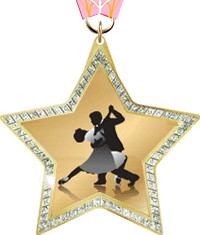 Star-Shaped Sparkle Insert Medal