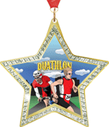 Star-Shaped Sparkle Insert Medal
