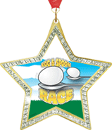 Star-Shaped Sparkle Insert Medal