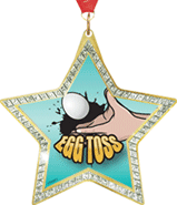 Star-Shaped Sparkle Insert Medal