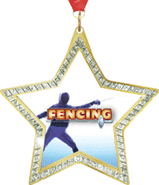 Star-Shaped Sparkle Insert Medal