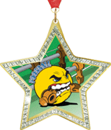 Star-Shaped Sparkle Insert Medal
