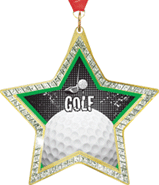 Star-Shaped Sparkle Insert Medal
