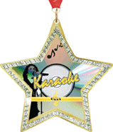 Star-Shaped Sparkle Insert Medal