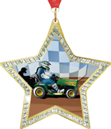 Star-Shaped Sparkle Insert Medal
