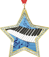 Star-Shaped Sparkle Insert Medal