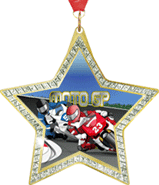Star-Shaped Sparkle Insert Medal