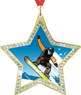 Star-Shaped Sparkle Insert Medal