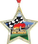 Star-Shaped Sparkle Insert Medal