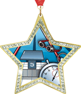 Star-Shaped Sparkle Insert Medal