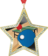 Star-Shaped Sparkle Insert Medal