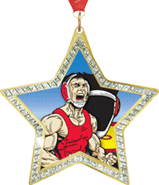 Star-Shaped Sparkle Insert Medal