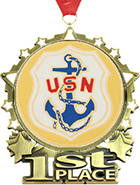1st Place Star Frame Insert Medal