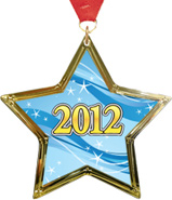 2012 Star-Shaped Insert Medal [2.75 inch]