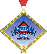 Custom Bright Diamond-Shaped Insert Medal