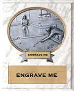 Billiards Sport Legend Oval Plaque - Female [10.5 x 13] large