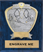 Billiards Sport Legend Shield Plaque - Female [9 x 12]
