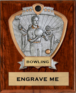 Bowling Sport Legend Shield Plaque - Female [9 x 12]