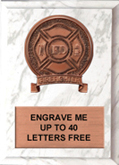 Firefighter Bronze Resin Plaque