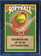Full Color Softball Plaque [5 x 7 inch] 