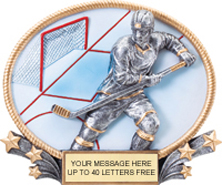 Hockey 3D Full Color Oval Resin Trophy [8.25 x 7 inch]