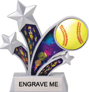 Softball Shooting Star with Motion Graphics Resin Trophy [6 inch]