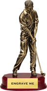 Golf Bronze Resin on Rosewood Finish Base [9.75 inch] medium