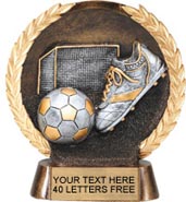 Soccer Pewter and Gold Dimensional Resin [6 inch]