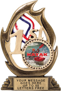 1st Place Flame Color Resin Trophy [7.25 inch]