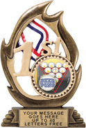 1st Place Flame Color Resin Trophy [7.25 inch]