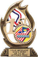 1st Place Flame Color Resin Trophy [7.25 inch]