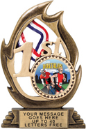 1st Place Flame Color Resin Trophy [7.25 inch]