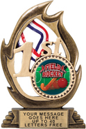 1st Place Flame Color Resin Trophy [7.25 inch]