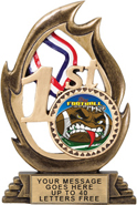 1st Place Flame Color Resin Trophy [7.25 inch]