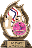 1st Place Flame Color Resin Trophy [7.25 inch]