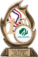 1st Place Flame Color Resin Trophy [7.25 inch]