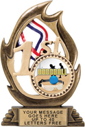1st Place Flame Color Resin Trophy [7.25 inch]