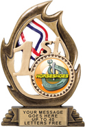1st Place Flame Color Resin Trophy [7.25 inch]