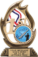 1st Place Flame Color Resin Trophy [7.25 inch]