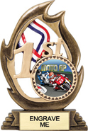 1st Place Flame Color Resin Trophy [7.25 inch]