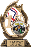 1st Place Flame Color Resin Trophy [7.25 inch]