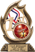 1st Place Flame Color Resin Trophy [7.25 inch]