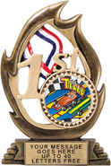 1st Place Flame Color Resin Trophy [7.25 inch]