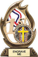 1st Place Flame Color Resin Trophy [7.25 inch]