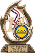 1st Place Flame Color Resin Trophy [7.25 inch]