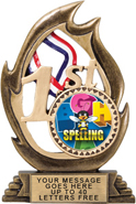 1st Place Flame Color Resin Trophy [7.25 inch]