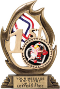 1st Place Flame Color Resin Trophy [7.25 inch]