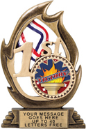 1st Place Flame Color Resin Trophy [7.25 inch]