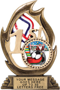 1st Place Flame Color Resin Trophy [7.25 inch]