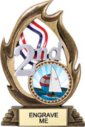 2nd Place Flame Color Resin Trophy [7.25 inch]